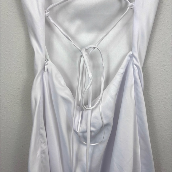 NWT Princess Polly Celena Satin Strappy White Mini Dress Size 4 Bridal - Picture 11 of 16